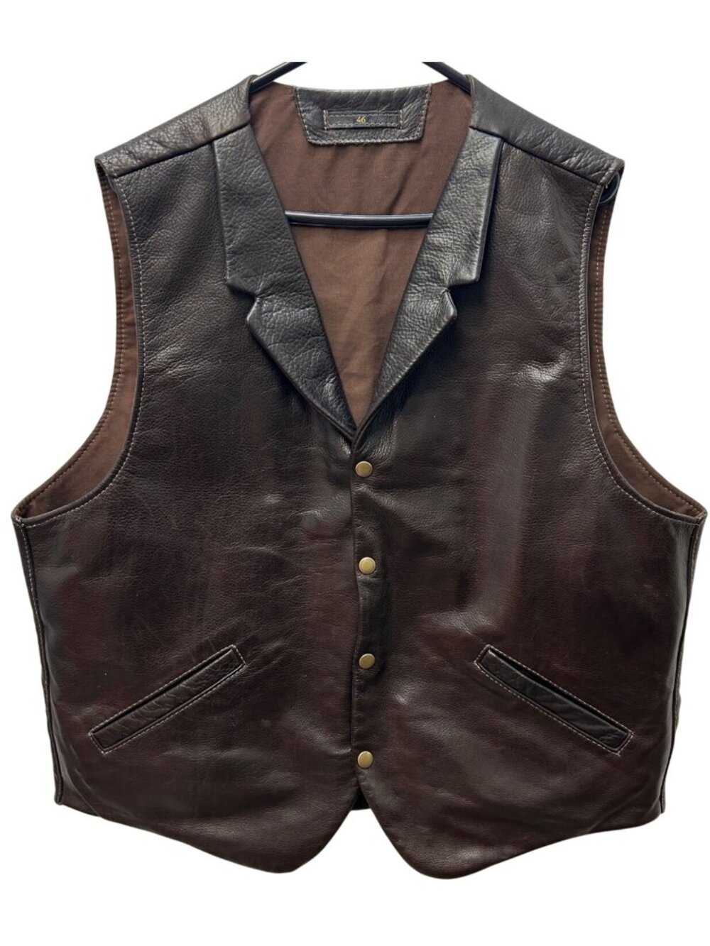 Mens Coronado Leather Concealed Carry Brown Vest Size 46 SEE MEASUREMENTS